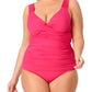 Anne Cole Tankini Feminino com Forro Elástico e Bojos Removíveis, Ajustável e Frente Giratória, Rosa, Tamanho 16W