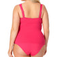Anne Cole Tankini Feminino com Forro Elástico e Bojos Removíveis, Ajustável e Frente Giratória, Rosa, Tamanho 16W