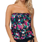 Top de maiô tankini estampado Dahlia feminino Island Escape, preto, tamanho 8