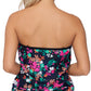 Top de maiô tankini estampado Dahlia feminino Island Escape, preto, tamanho 8