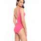Maiô Ralph Lauren Beach Club Solids Twist Feminino Rosa Tamanho 14