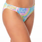 Biquíni feminino California Waves com alças hipster, parte inferior multicolorida, tamanho pequeno