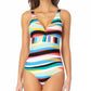 Maiô listrado feminino Anne Cole, multicolorido