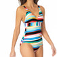 Maiô listrado feminino Anne Cole, multicolorido