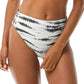 Calcinha de maiô feminina Vince Camuto Tie Dye com forro elástico e cobertura total, tiras, cintura alta, preta, tamanho médio