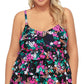 Island Escape Tankini Plus Size Feminino Preto Tamanho 20W