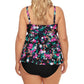 Island Escape Tankini Plus Size Feminino Preto Tamanho 20W