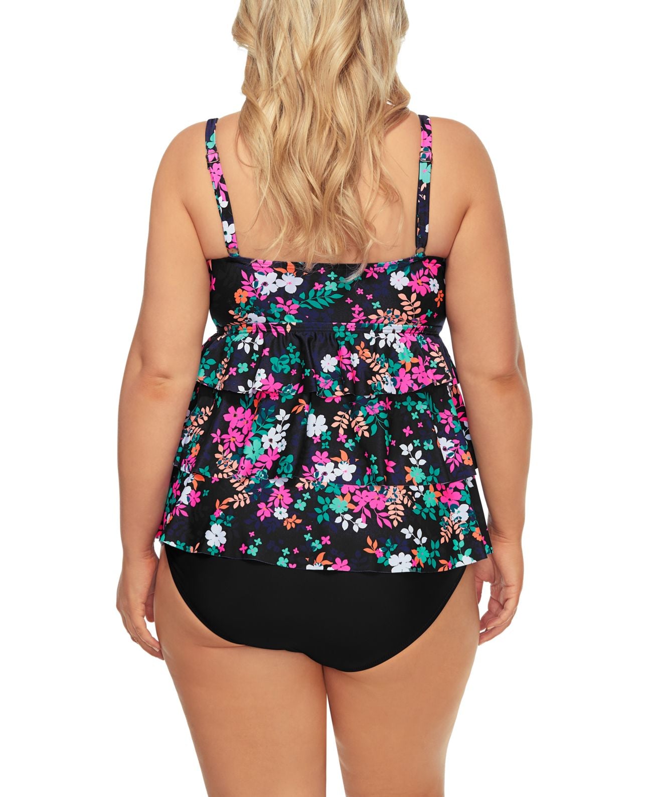 Island Escape Tankini Plus Size Feminino Preto Tamanho 20W