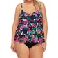 Island Escape Tankini Plus Size Feminino Preto Tamanho 20W