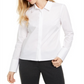 Blusa Calvin Klein Feminina X Fit Slim Fit Manga Longa Botões Branca Tamanho P
