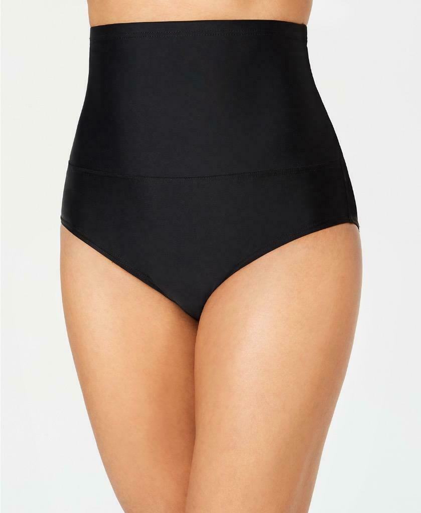 Top de biquíni com controle de barriga e cintura alta Island Escape feminino, preto