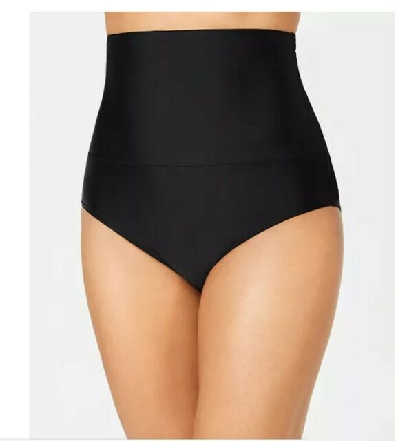 Top de biquíni com controle de barriga e cintura alta Island Escape feminino, preto