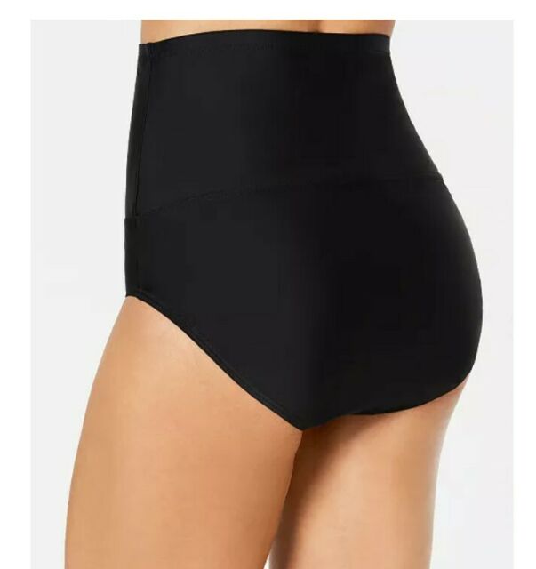 Top de biquíni com controle de barriga e cintura alta Island Escape feminino, preto