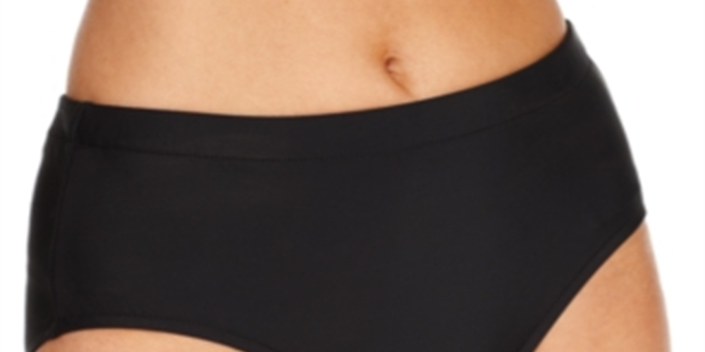 Swim Solutions Calcinha de biquíni feminina de cintura média, azul