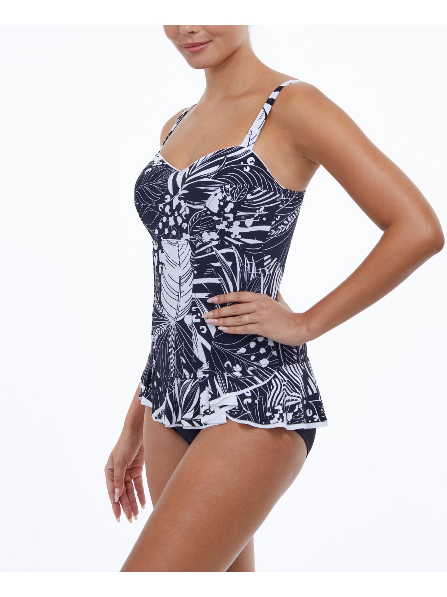 Vestido de banho feminino Gottex Marbella Tummy Control, preto, tamanho 27