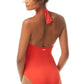 Vince Camuto Maiô Feminino com Nó Frontal e Halter Vermelho