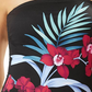 Maiô feminino Tommy Bahama Midnight Orchid Bandeau com controle de barriga, preto, tamanho 8