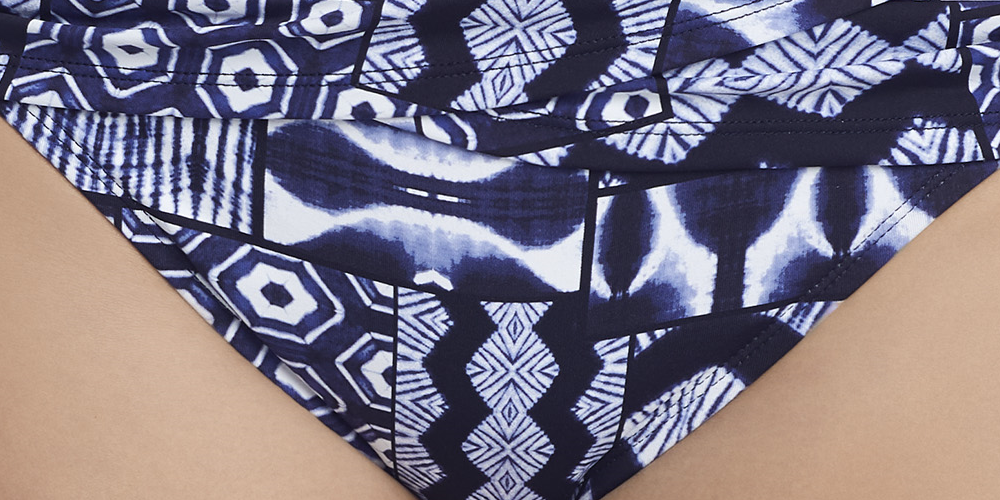 Calcinha de banho feminina Bleu Rod Beattie Sarong Hipster azul