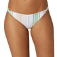 Calcinha de biquíni listrada O'Neill Sunset Beach Stripe feminina, combinação de listras brancas, tamanho grande