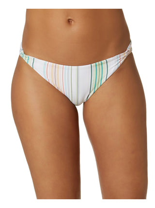 Calcinha de biquíni listrada O'Neill Sunset Beach Stripe feminina, combinação de listras brancas, tamanho grande