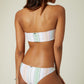 Calcinha de biquíni listrada O'Neill Sunset Beach Stripe feminina, combinação de listras brancas, tamanho grande