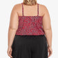 Swim Solutions Maiô feminino com estampa elástica e controle de barriga, suporte total do busto, alças ajustáveis, Baby Spice, tamanho 20W, vermelho