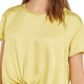 Blusa feminina de cetim Bar III, amarela, tamanho X-Large