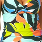 Anne Cole Tankini feminino com alças ajustáveis ​​e estampadas, forrado, com decote em coração, torção frontal, com aro, vários tamanhos 34C-36B