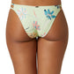 Calcinha de maiô feminina O'Neill com estampa floral elástica e sem forro, Cardiff Brook Cheeky, verde, tamanho médio