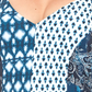 Maiô feminino Jessica Simpson contemporâneo Batik Babe com decote em V e amarrações laterais ajustáveis, azul, tamanho médio