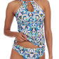 Top de natação feminino La Blanca Riviera Keyhole Tankini tamanho múltiplo tamanho 4