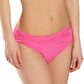 Sarong elástico azul feminino, cintura franzida dobrada, cobertura total, parte inferior de maiô hipster, rosa, tamanho 12