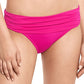 Calcinha de biquíni franzida Ralph Lauren feminina, rosa, tamanho 8