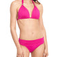 Calcinha de biquíni franzida Ralph Lauren feminina, rosa, tamanho 8