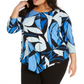Túnica Alfani Feminina Plus Size Estampada Azul Tamanho 3X
