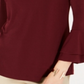 Blusa feminina Charter Club com manga sino e decote em V, cor vinho, tamanho X-G