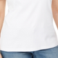 Karen Scott Blusa Feminina com Decote em V e Acabamento Contrastado, Branca, Tamanho Médio