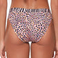Biquíni feminino Sanctuary Pretty Exotic com cintura em V e hipster, maiô rosa, tamanho grande