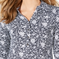 Camisa polo feminina Charter Club com estampa de manga 3/4, azul, tamanho grande