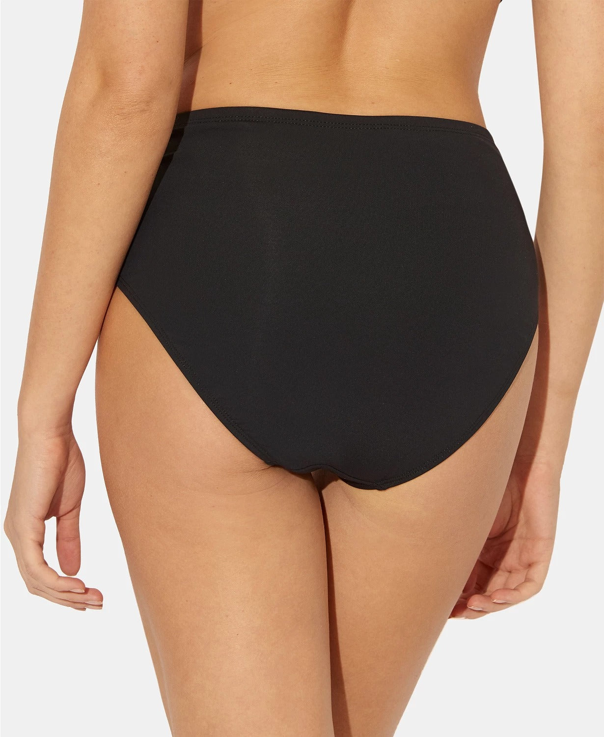 Calcinha de biquíni franzida feminina Bleu Rod Beattie preta