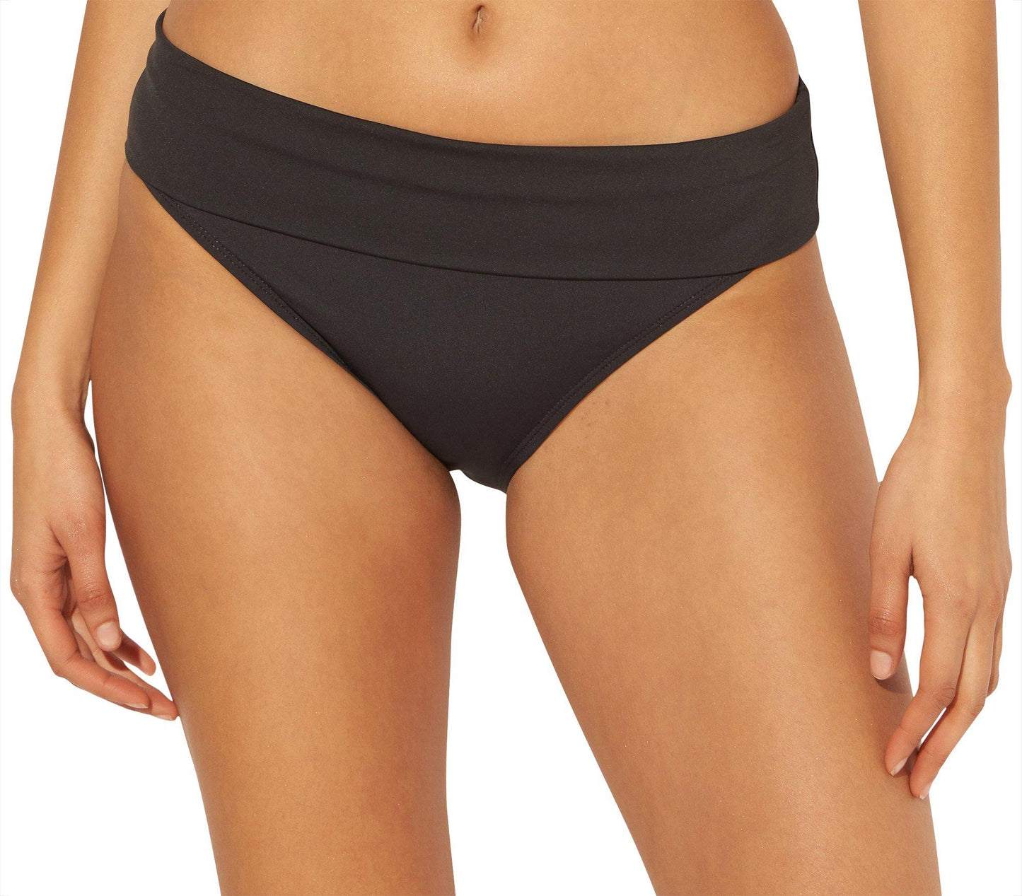 Calcinha de biquíni hipster dobrável feminina Bleu Rod Beattie, tamanho 12, preta