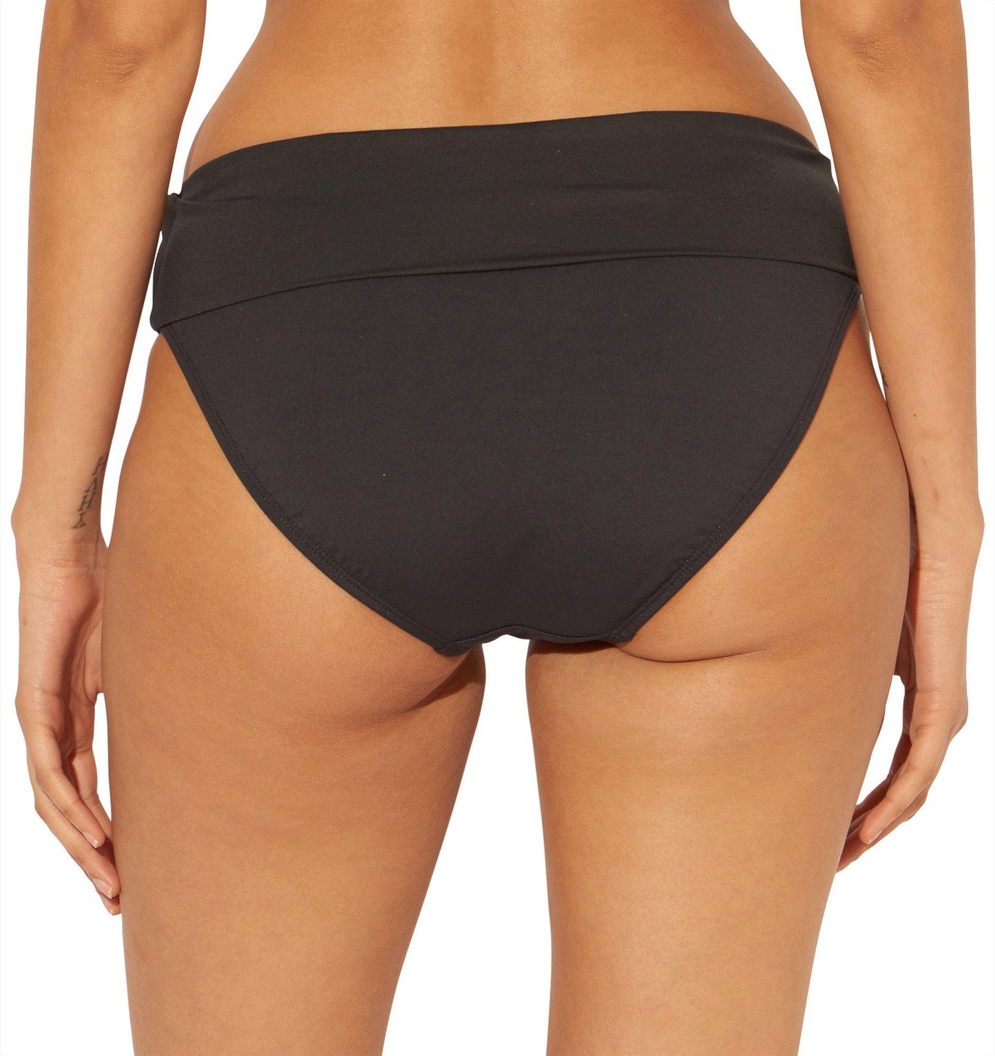 Calcinha de biquíni hipster dobrável feminina Bleu Rod Beattie, tamanho 12, preta