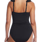 Maiô feminino Bleu Rod Beattie Rufflicious Surplice, preto, tamanho 12