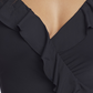 Maiô feminino Bleu Rod Beattie Rufflicious Surplice, preto, tamanho 12