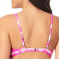 California Waves Feminino Tie Dye Stretch Cinch Front Decote Redondo Bralette Ajustável com Amarração Top de Maiô Rosa Tamanho P