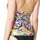 Anne Cole Top feminino com estampa paisley aquarela e frente única, tamanho médio