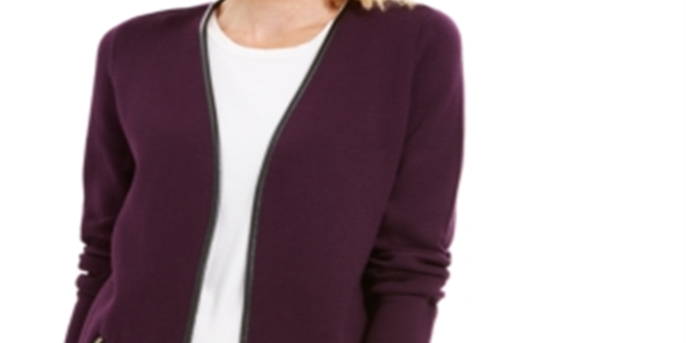 Suéter feminino Charter Club Milano Cotton Completer, roxo, tamanho G