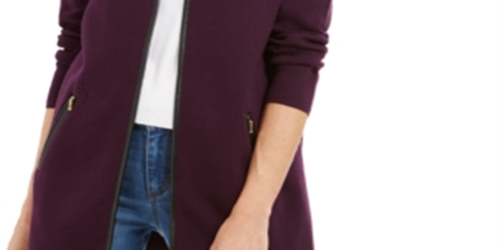 Suéter feminino Charter Club Milano Cotton Completer, roxo, tamanho G