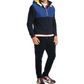 Tommy Hilfiger Moletom com capuz masculino com blocos de cores e zíper de um quarto, azul-marinho, vários tamanhos M