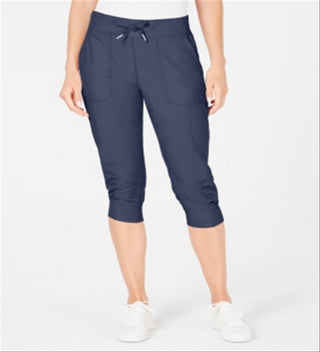 Calça Capri Calvin Klein Feminina com Punho e Cordão Cinza Tamanho G